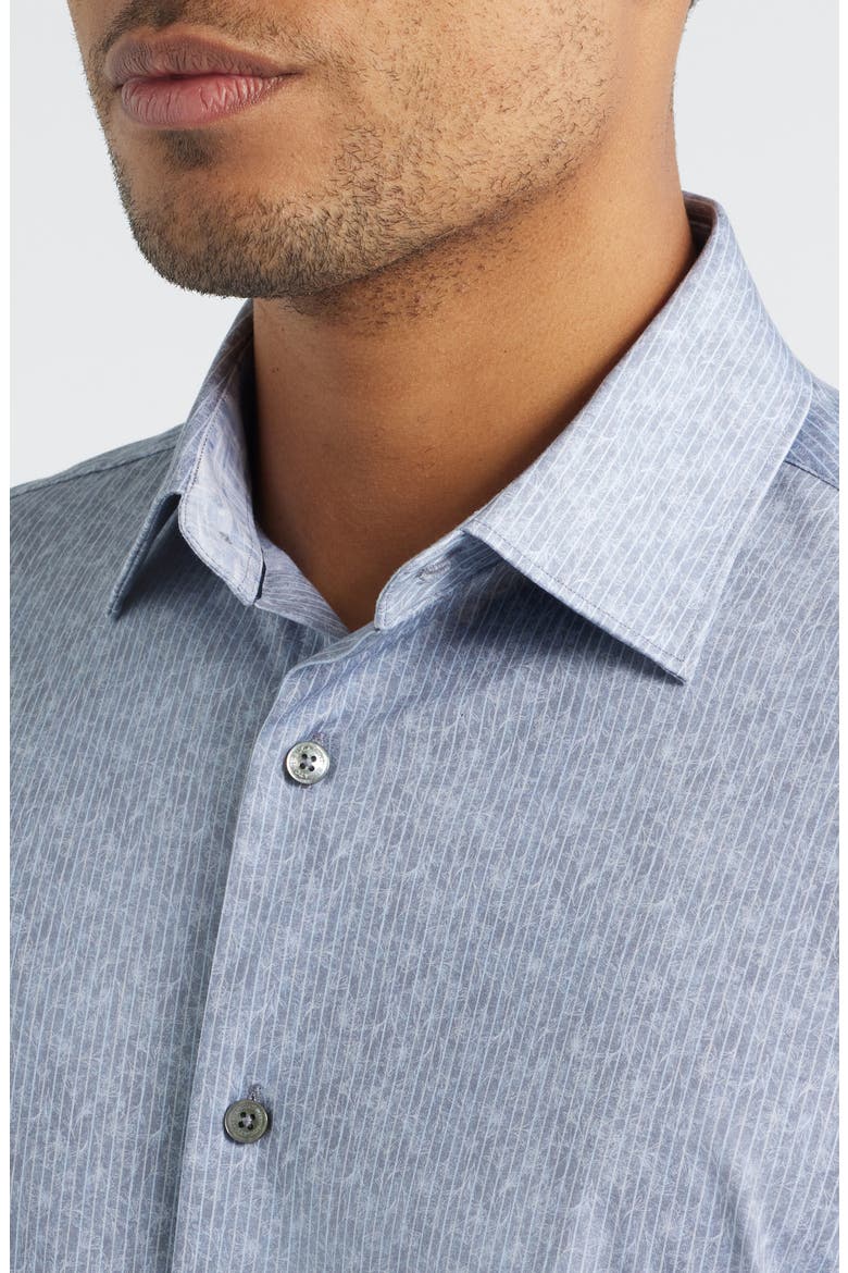 Jimmy OoohCotton® Stripe Floral Button-Up Shirt, Alternate, color, STEEL