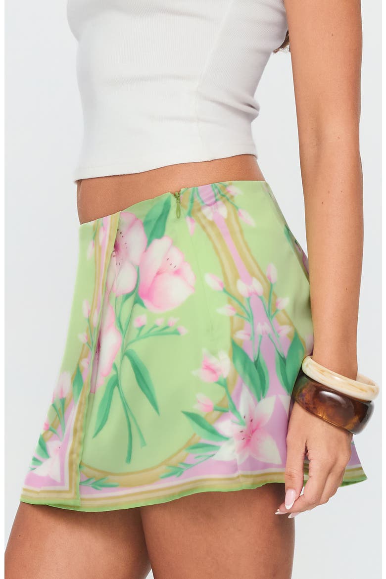 Provoke Floral Wrap Miniskirt, Alternate, color, GREEN FLORAL