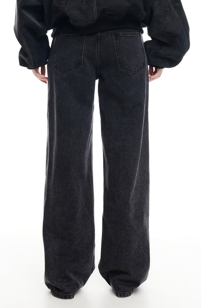 LIONESS Rising Wide Leg Jeans, Alternate, color, Washed Onyx