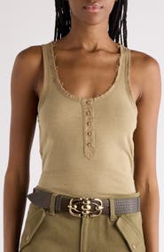 Isabel Marant Mirko Croc Embossed Leather Belt