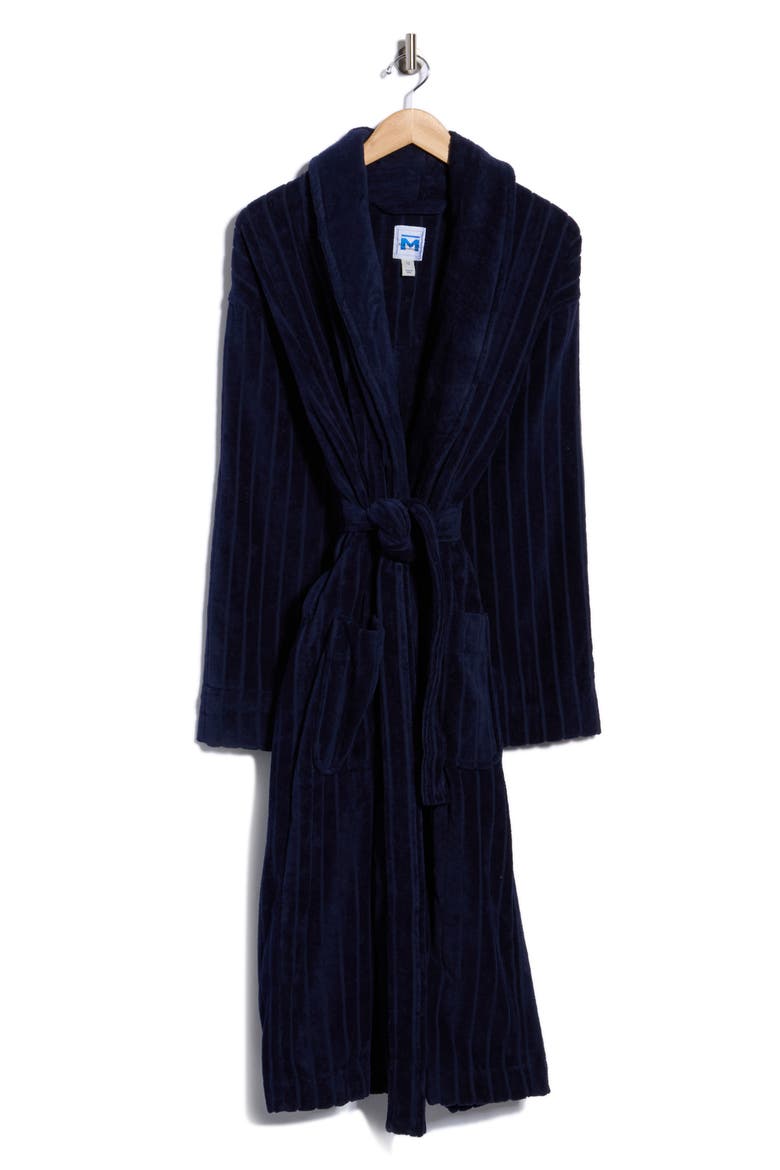 Textured Terry Velour Robe, Main, color, NAVY