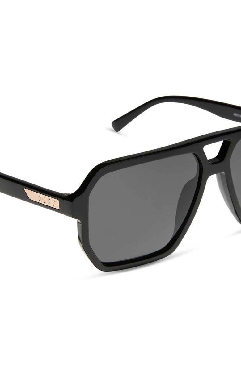 DIFF Cameron 57mm Polarized Navigator Sunglasses, Alternate, color, Black / Grey