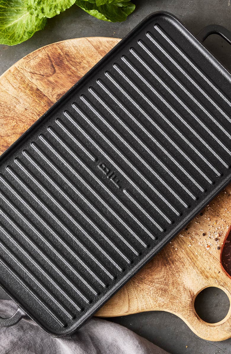 GreenPan x Bobby Flay Reversible Cast Iron Grill & Griddle, Alternate, color, Black