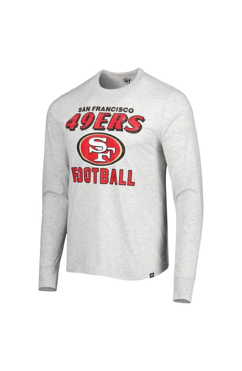 '47 Men's '47 Heathered Gray San Francisco 49ers Dozer Franklin Long Sleeve T-Shirt, Alternate, color, Gray