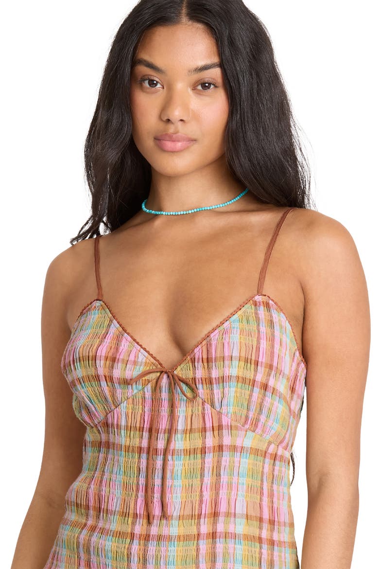 Call Me Check Print Minidress, Alternate, color, PARTY PINK