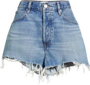FRAME The Dare High Waist Denim Cutoff Shorts