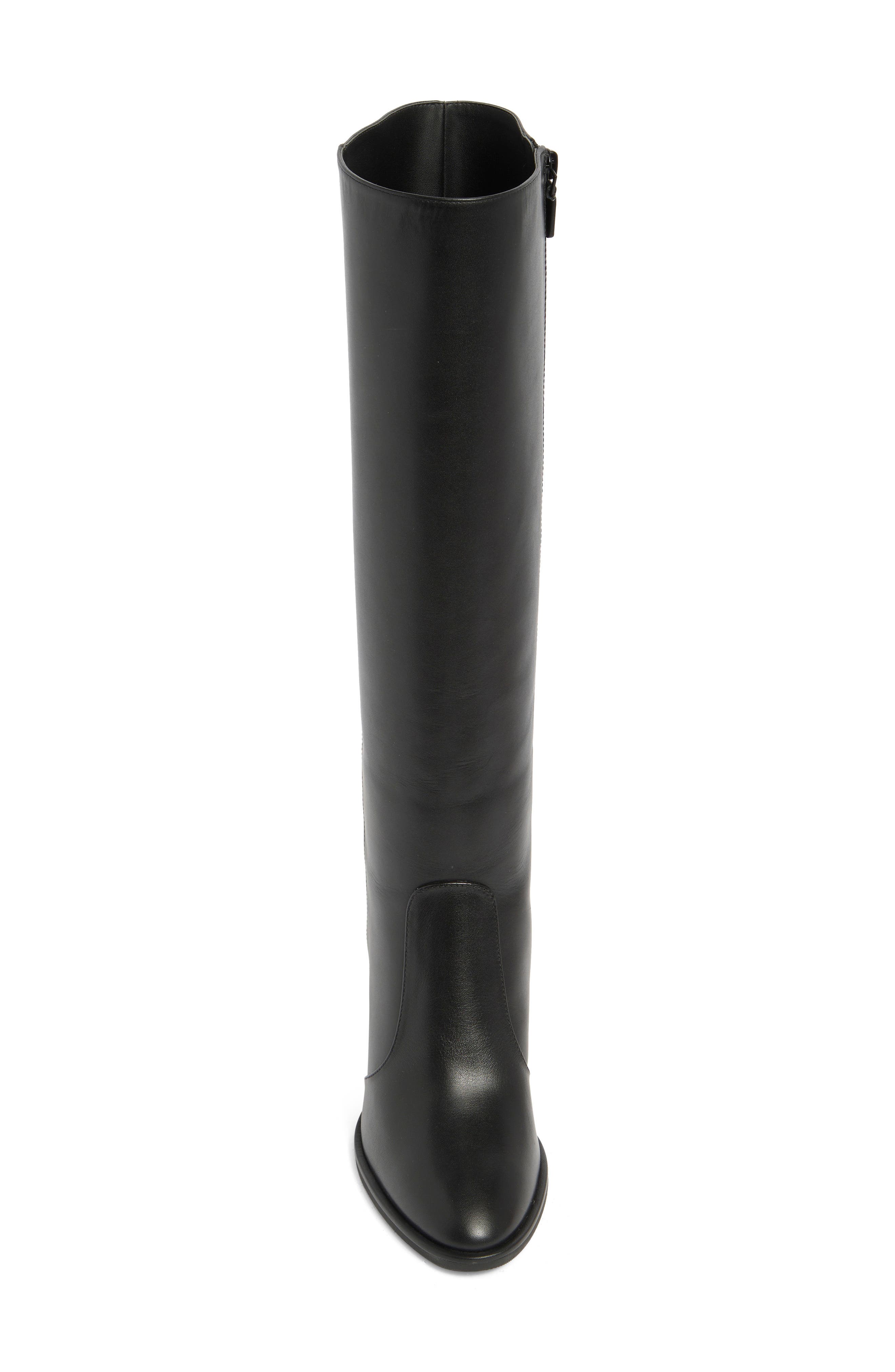 Stuart Weitzman Ryland Tall Leather Boot, Alternate, color, Black