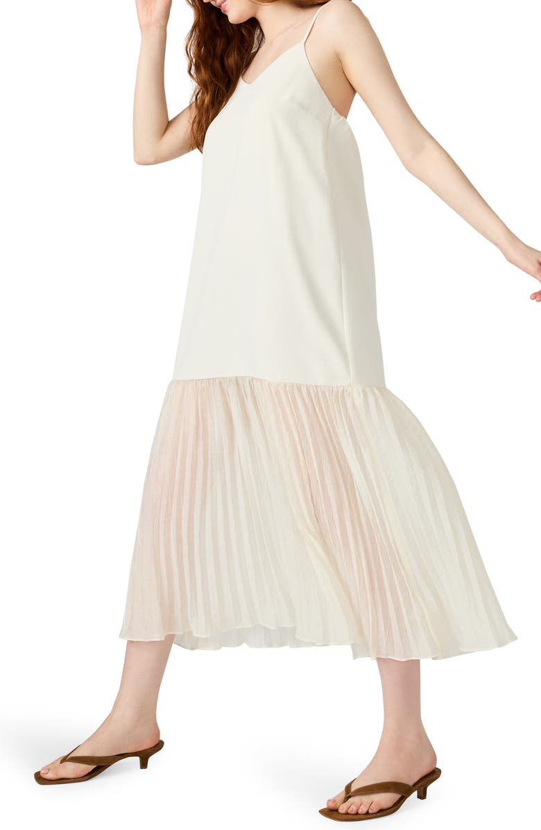 Steve Madden Ember Pleat Hem Sleeveless Maxi Dress, Alternate, color, Marshmallow