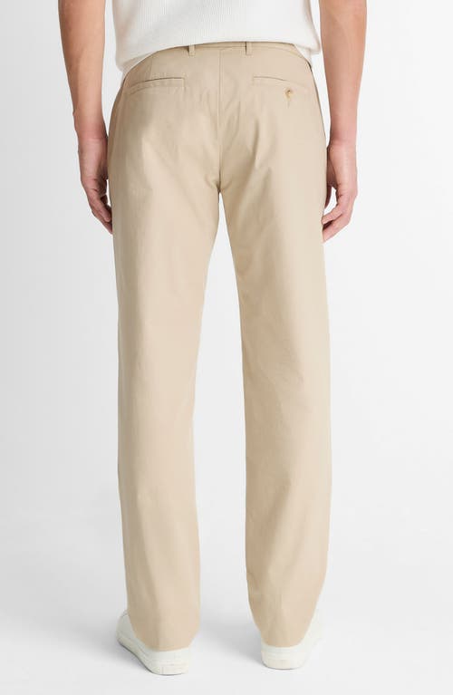 Vince Flat Front Stretch Cotton Chinos In Cahuenga Khaki