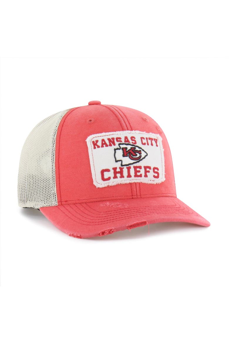Men's '47 Red Kansas City Chiefs Egremont Well-Worn Adjustable Trucker Hat, Alternate, color, Red