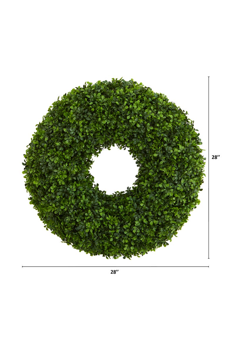28-in Boxwood Artificial Wreath, Alternate, color, Green