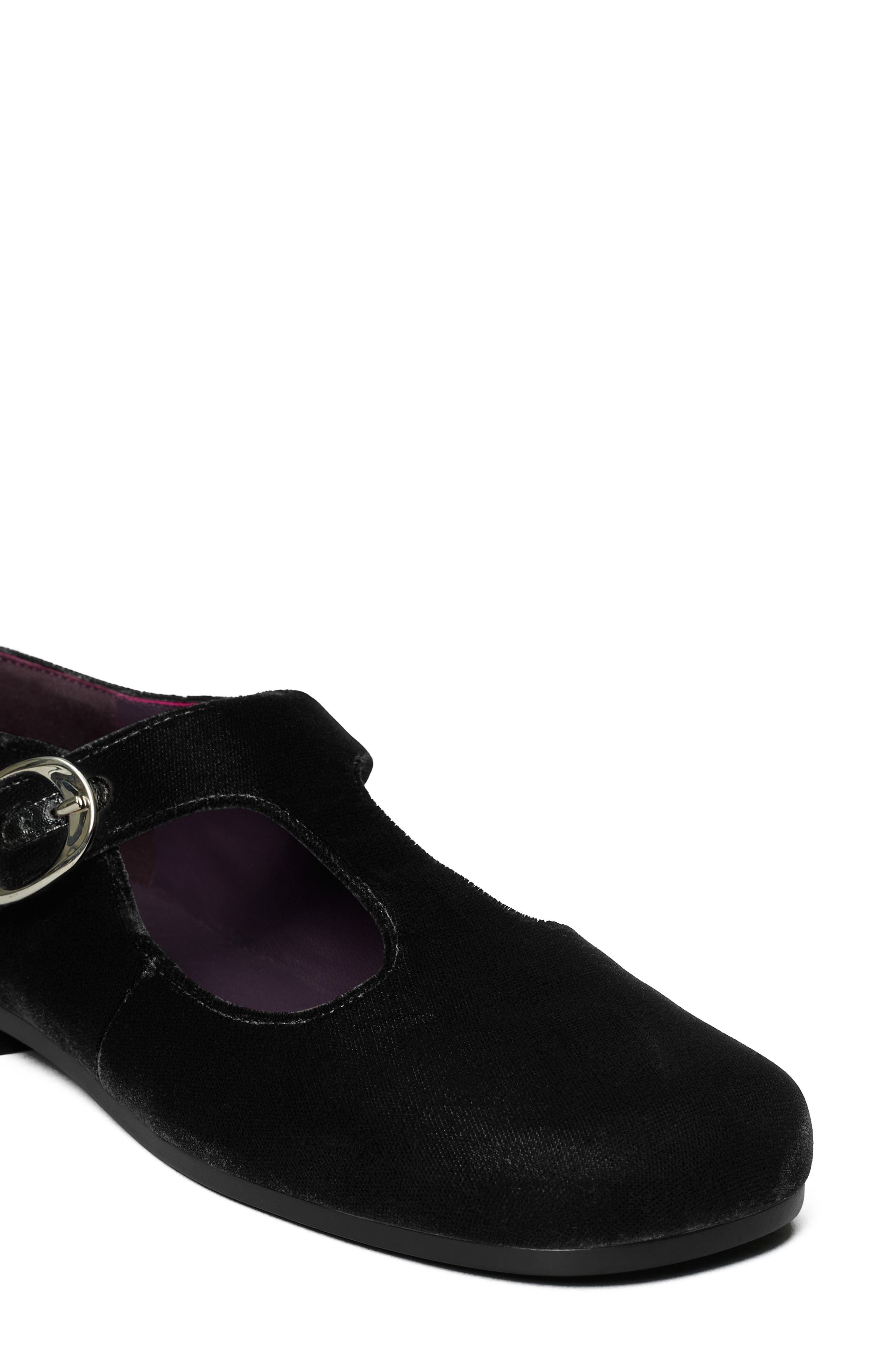 Violet T-Strap Flat, Alternate, color, PERFECT BLACK SUEDE