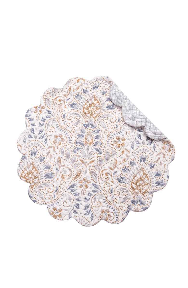 C&F Home Selma Round Placemats, Set of 6, 17", Alternate, color, Yellow