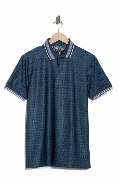 DENIM AND FLOWER Tipped Geometric Polo