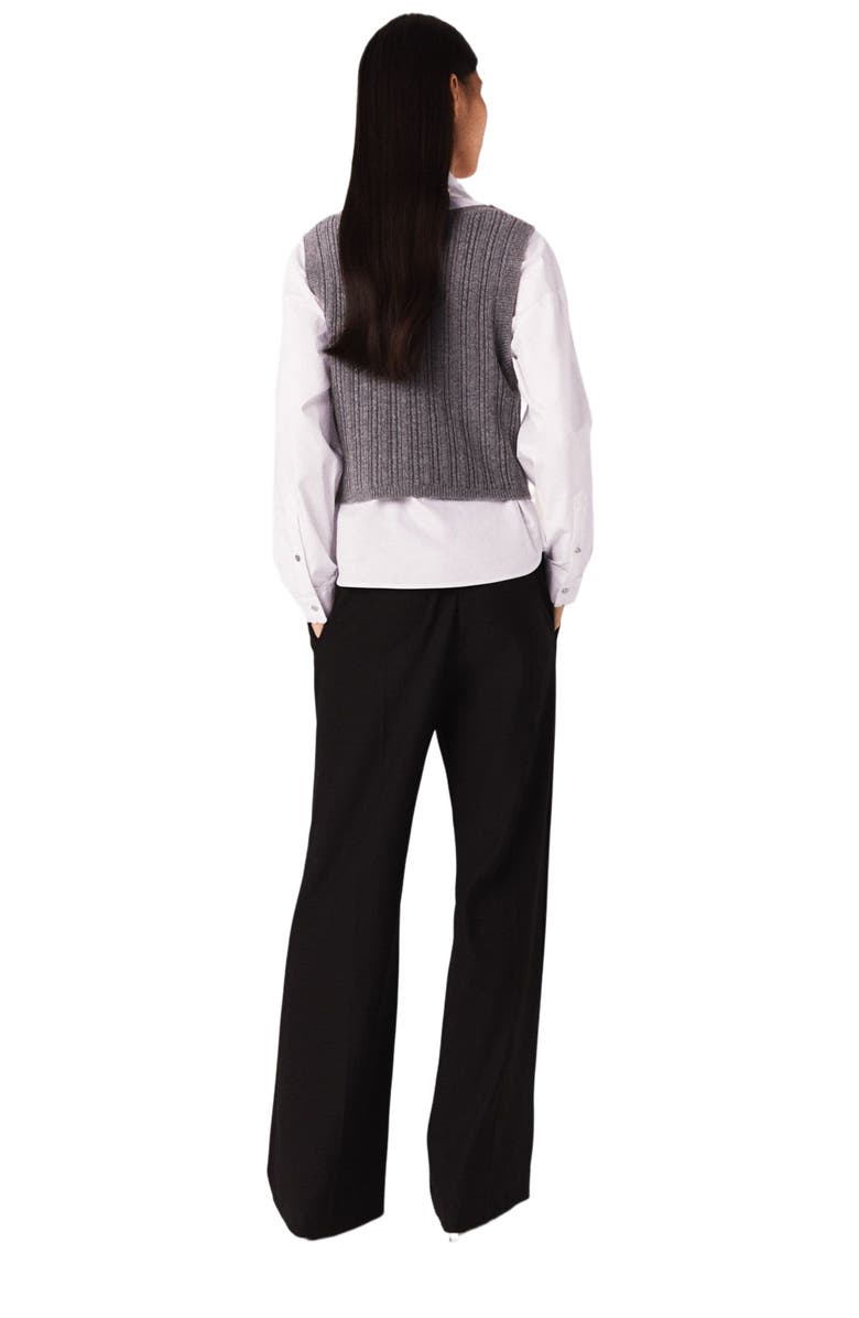 maje Wide-leg suit trousers, Alternate, color, Black