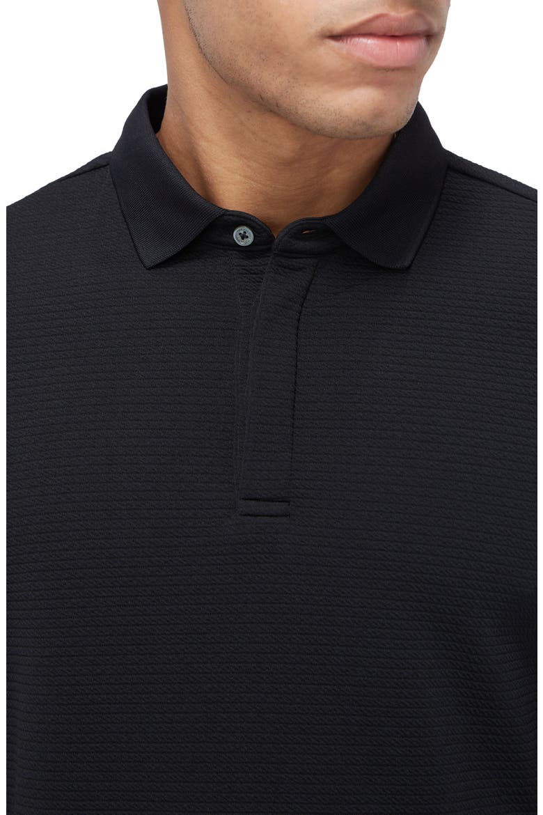 Textured Polo, Alternate, color, BLACK