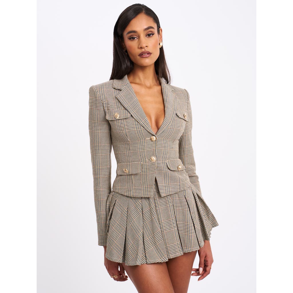 Miss Circle Oakley Long Sleeve Tailored Blazer Jacket In Gray