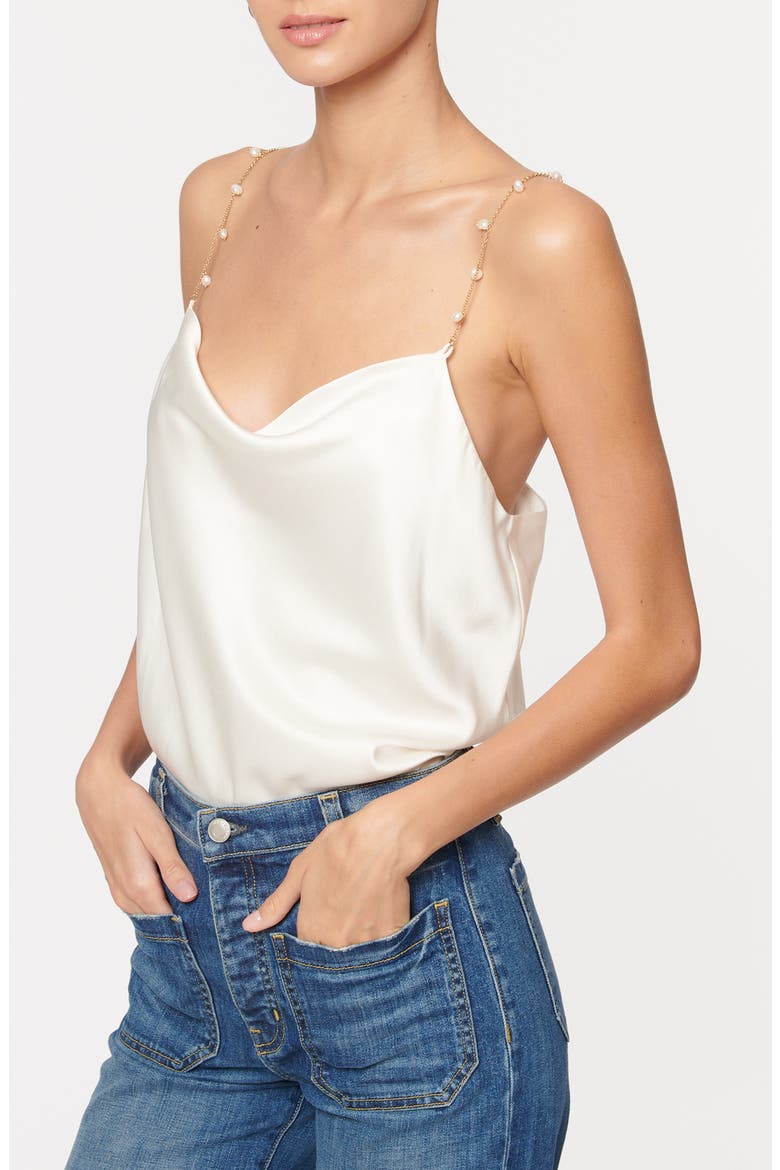 Busy Silk Camisole, Alternate, color, WHITE