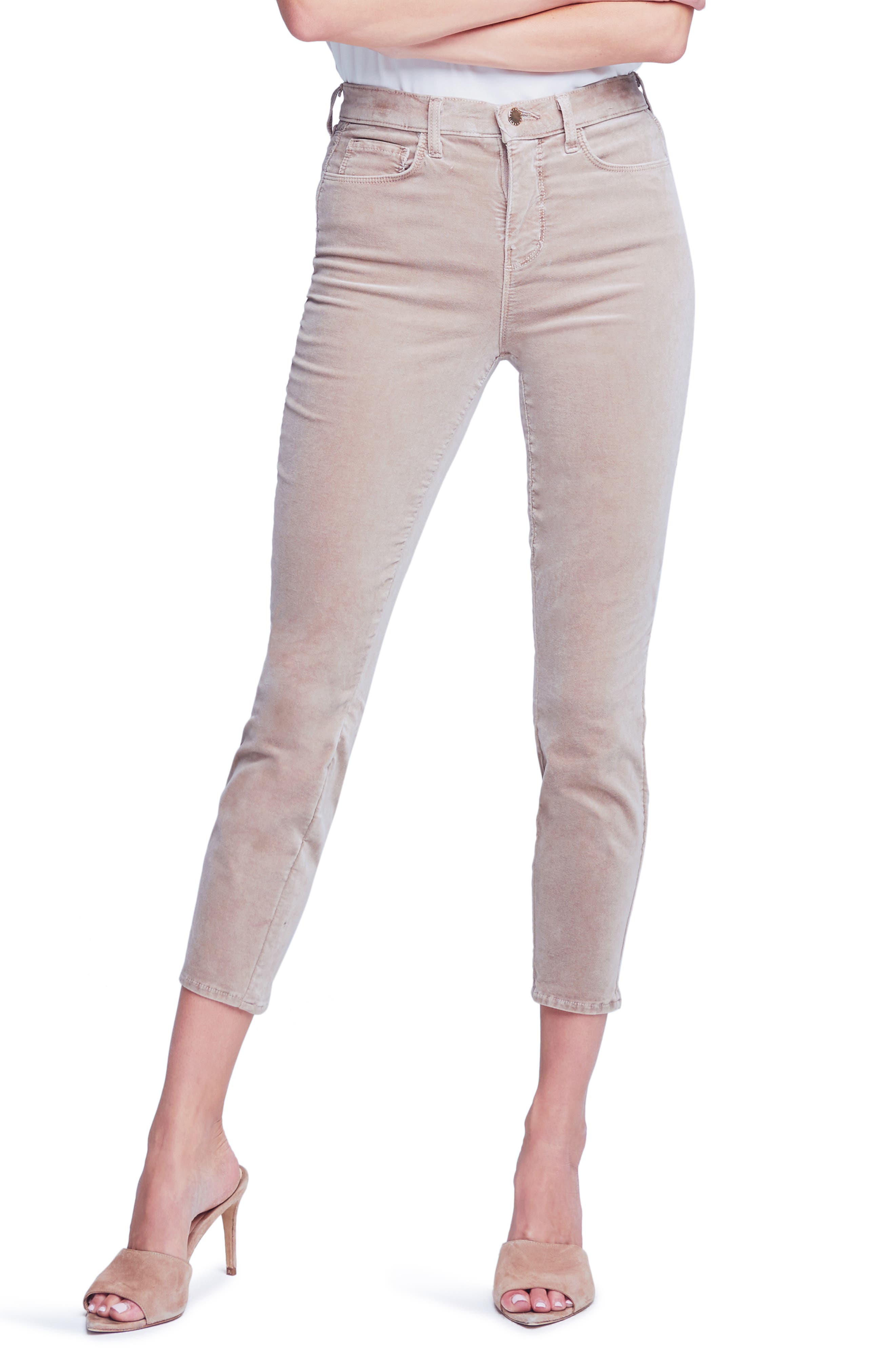 L'AGENCE Margot Velvet Crop Skinny Jeans