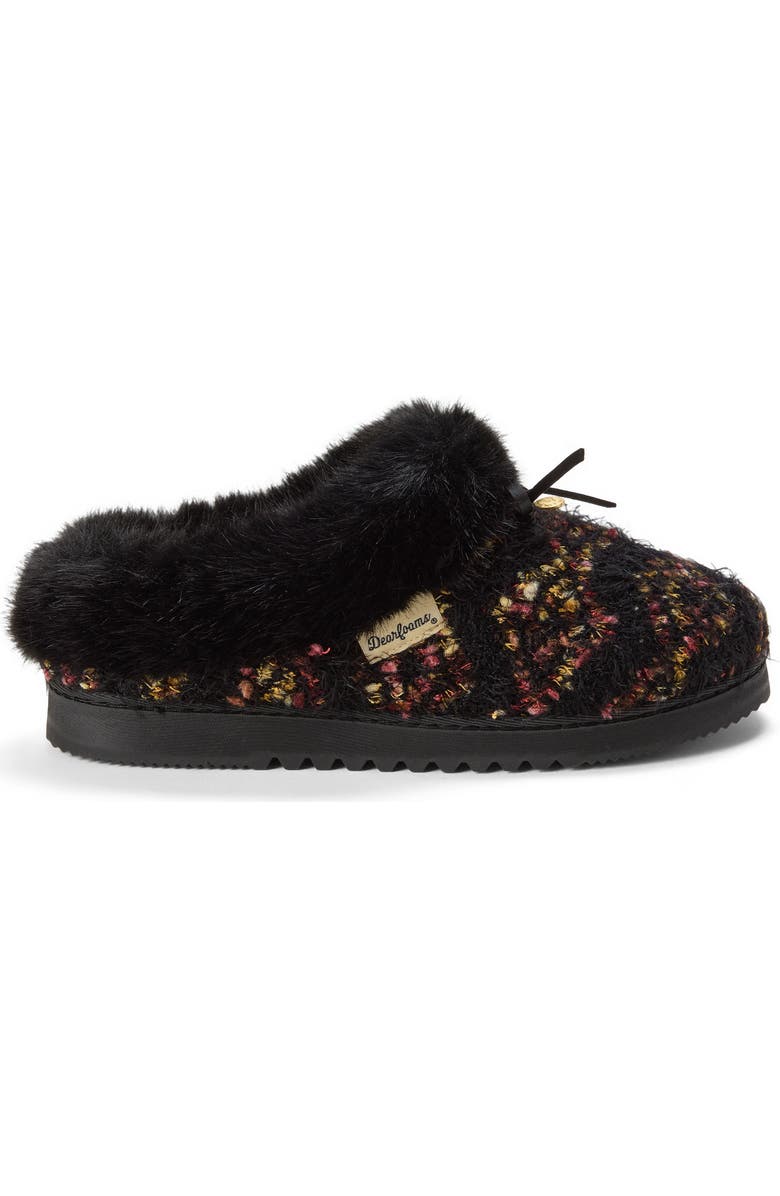 Dearfoams Daphne Knit Clog Slippers, Alternate, color, Black
