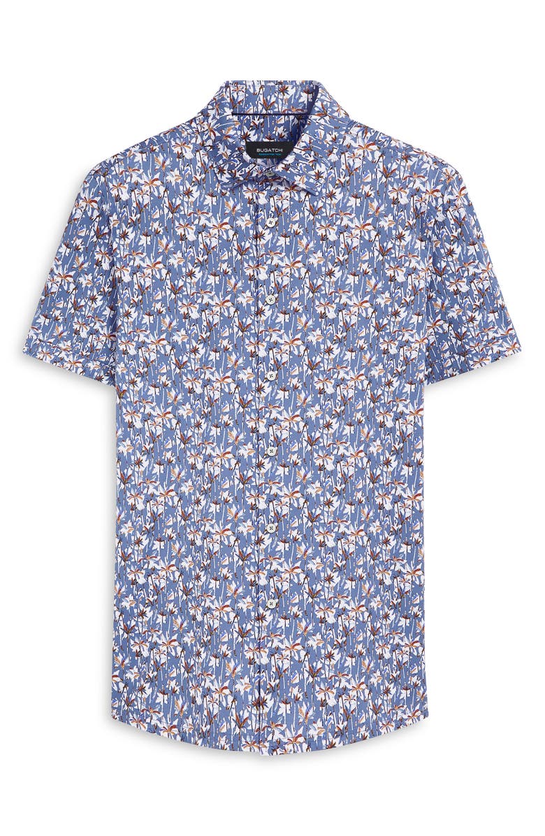 Bugatchi OoohCotton<sup>®</sup> Abstract Floral Print Short Sleeve Button-Up Shirt, Alternate, color,