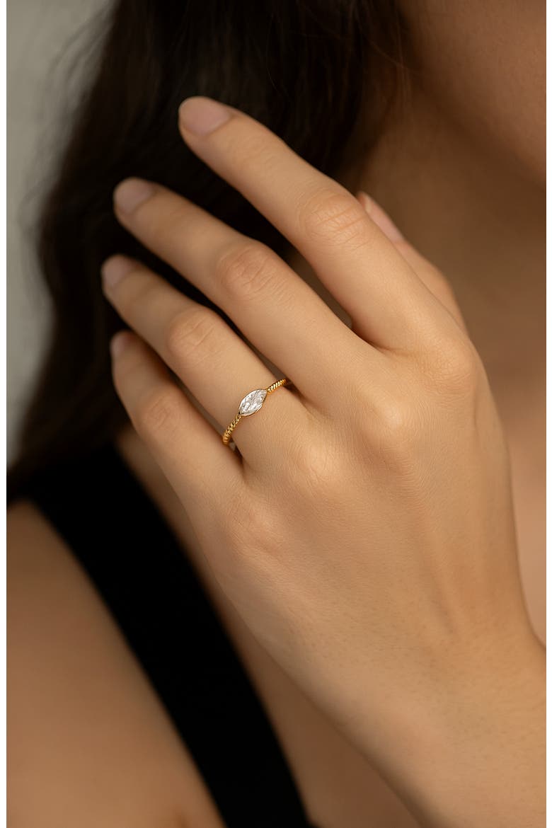Delicate Marquise Twisted Band Stackable Ring, Alternate, color, GOLD