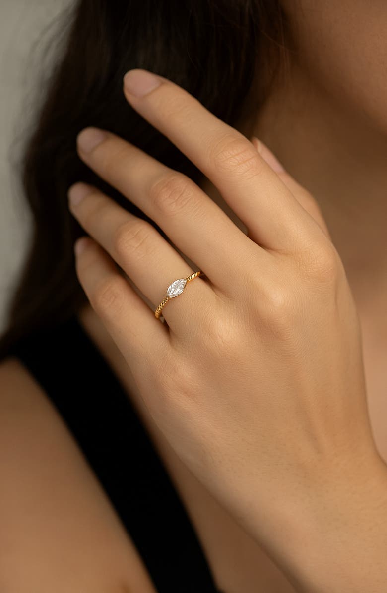 Covet Delicate Marquise Twisted Band Stackable Ring, Alternate, color, Gold