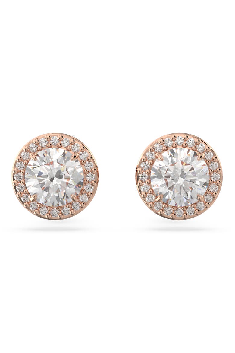 Una Pavé Crystal Stud Earrings, Main, color, ROSE GOLD