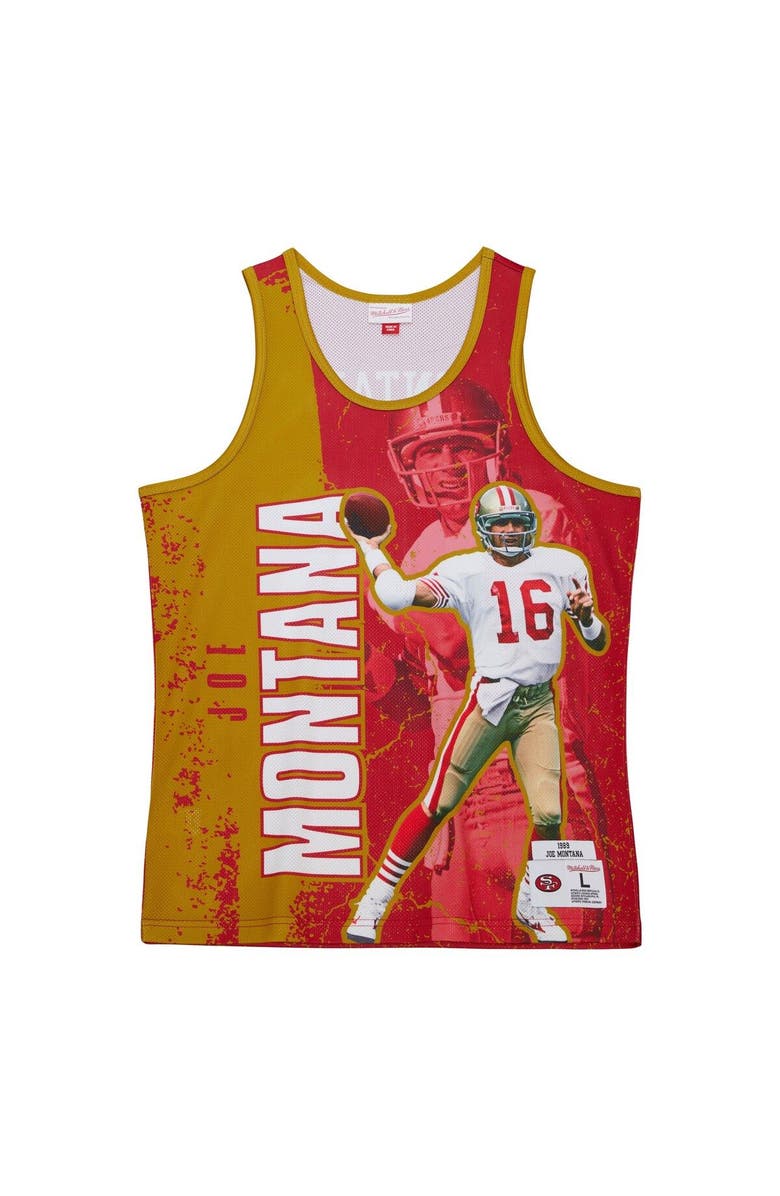 Mitchell & Ness Men's Mitchell & Ness Joe Montana Scarlet San Francisco 49ers 1989 Player Burst Tank Top, Alternate, color, Scarlet