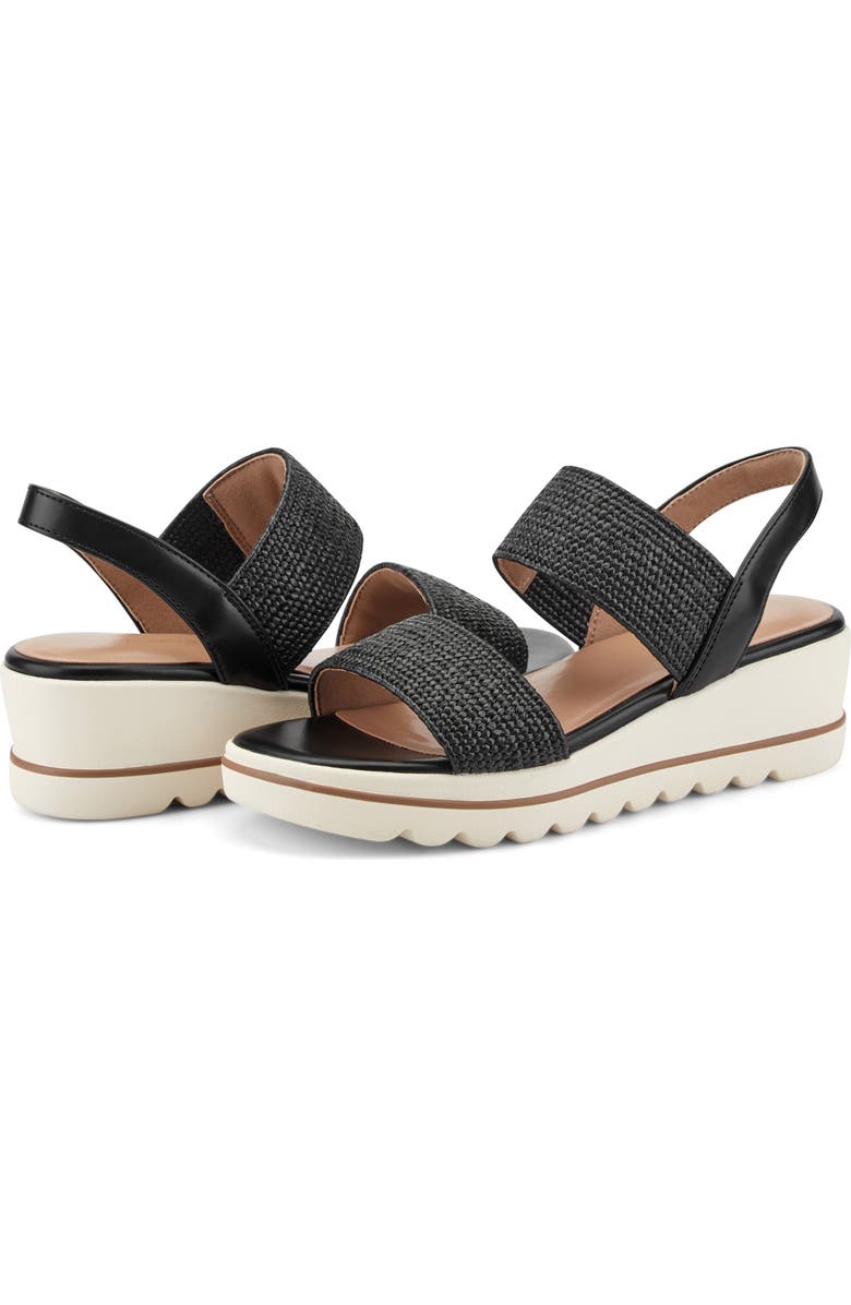 Easy Spirit Sanna Wedge Sandal, Alternate, color, Black