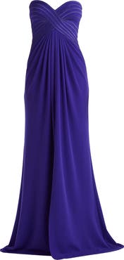 Tadashi Shoji Strapless Crisscross Bodice Gown