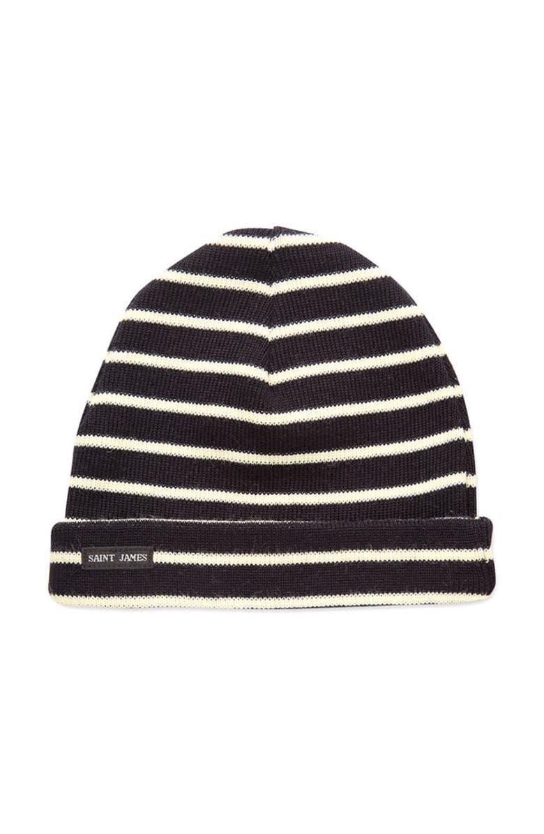 Saint James CARTIER - Nautical Striped Beanie, Alternate, color, Navy / Ivory