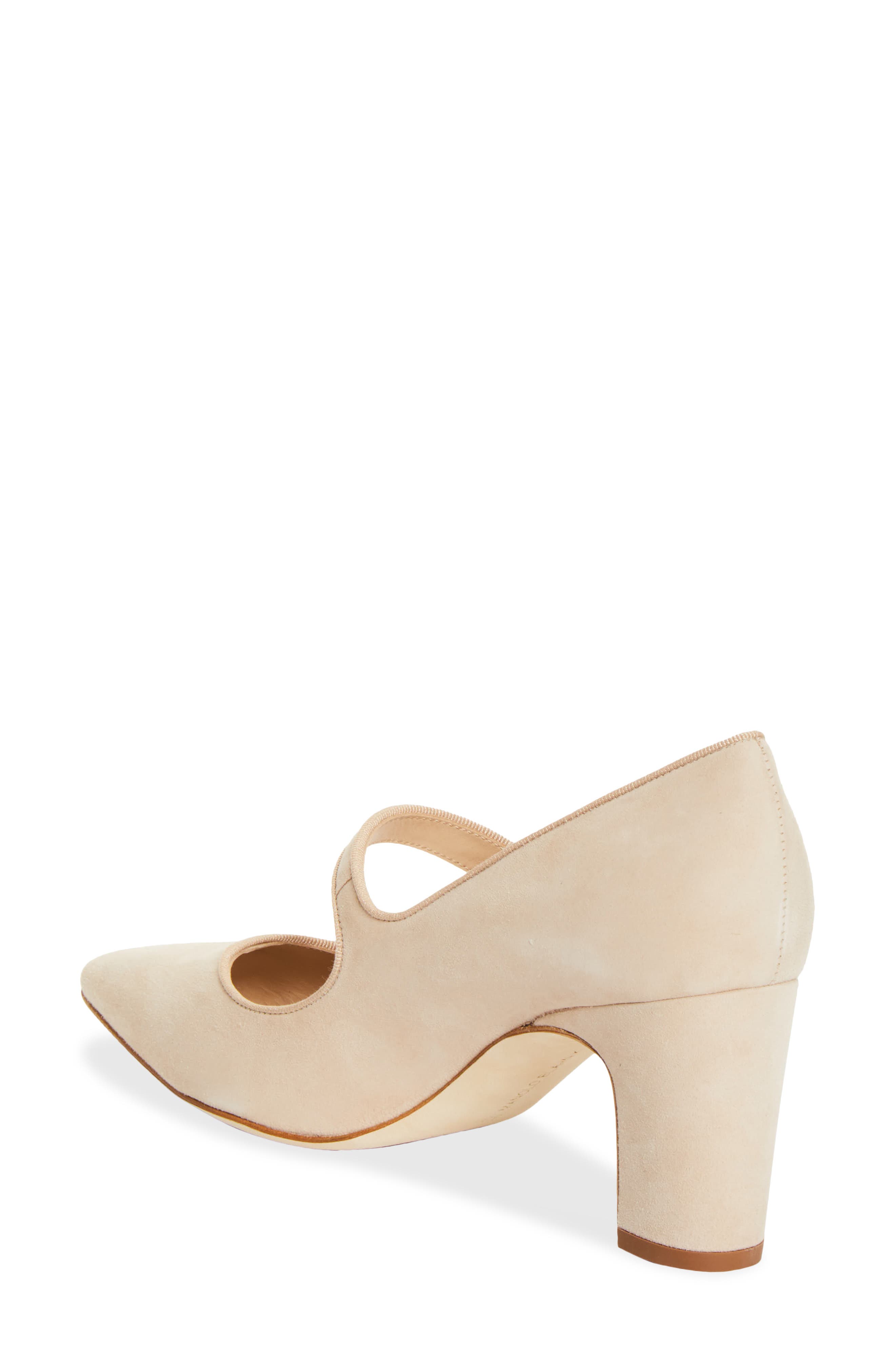 Manolo Blahnik Campariba Pointed Toe Mary Jane Pump, Alternate, color, Beige