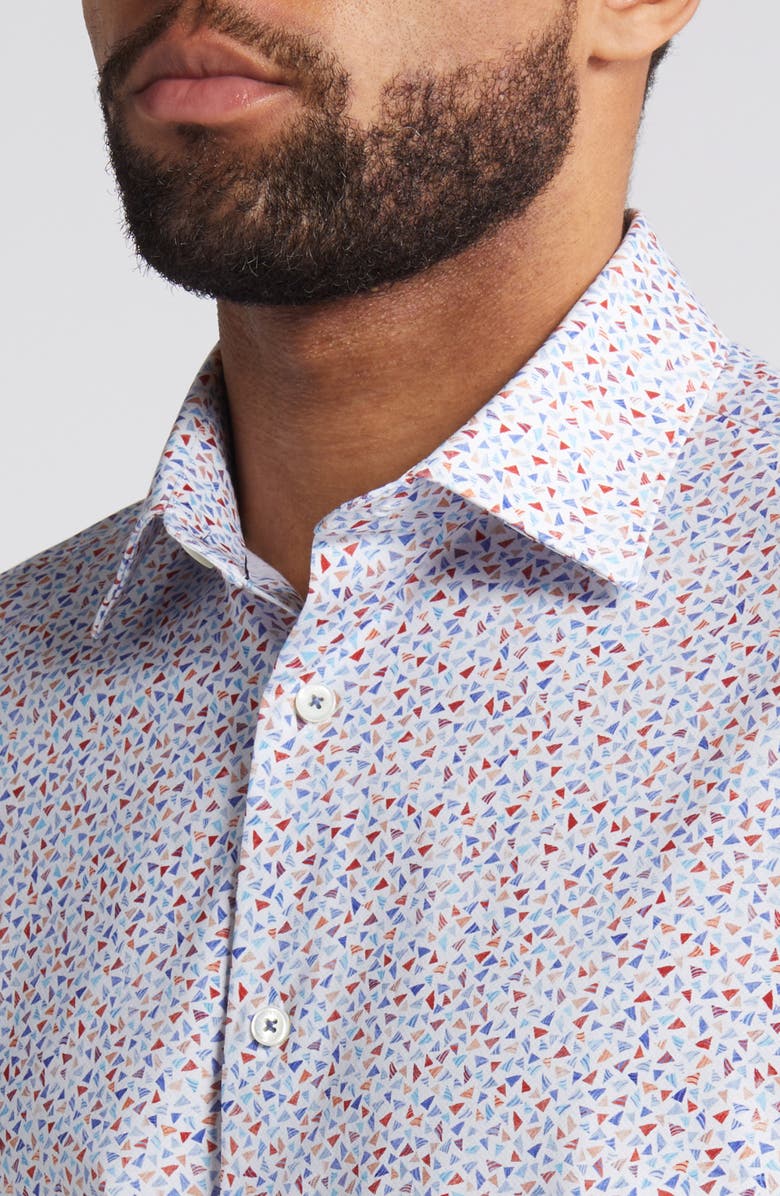 Bugatchi Miles OoohCotton<sup>®</sup> Short Sleeve Button-Up Shirt, Alternate, color, 