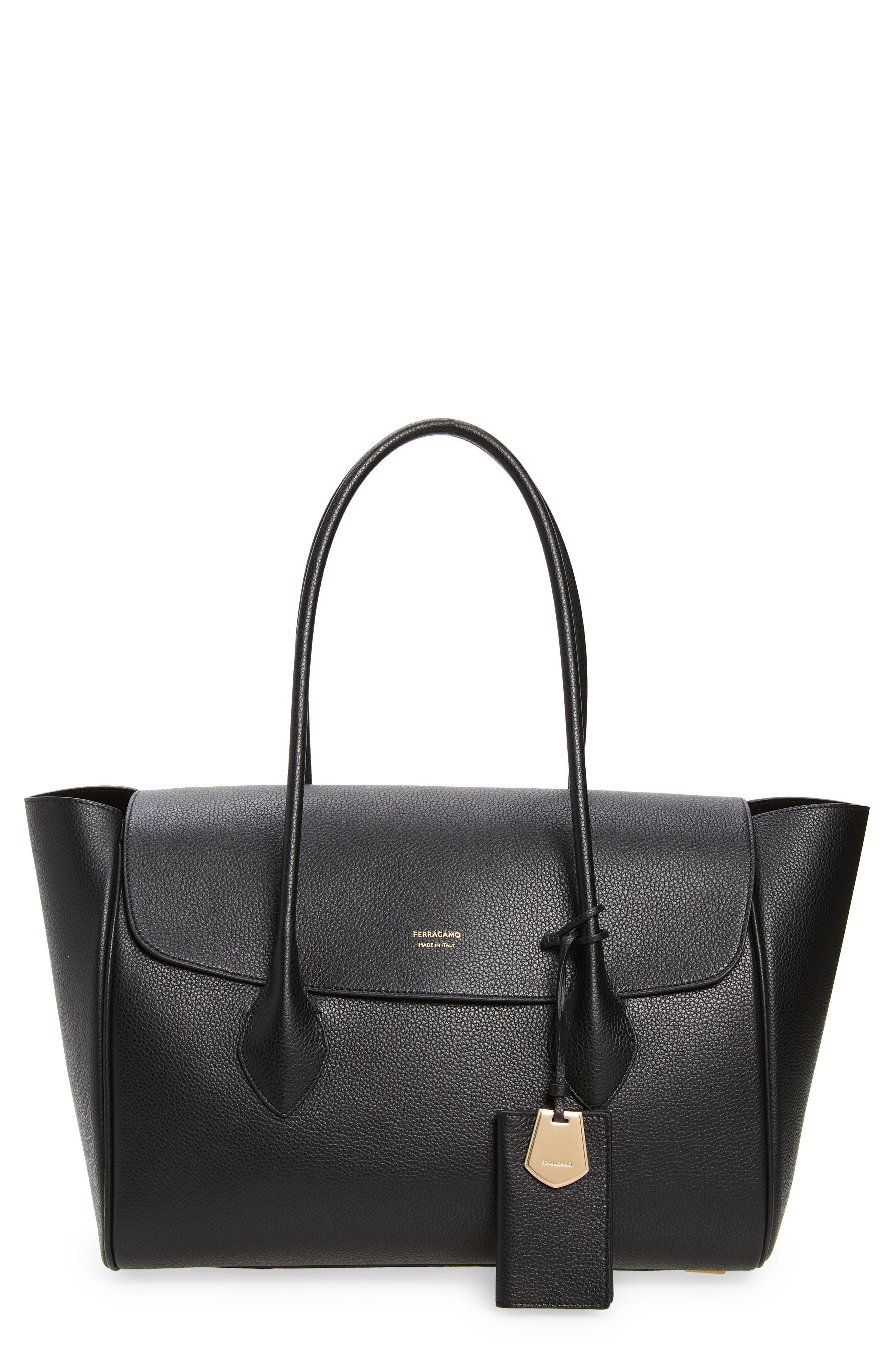 FERRAGAMO Firenze Flap Tote, Main, color, 