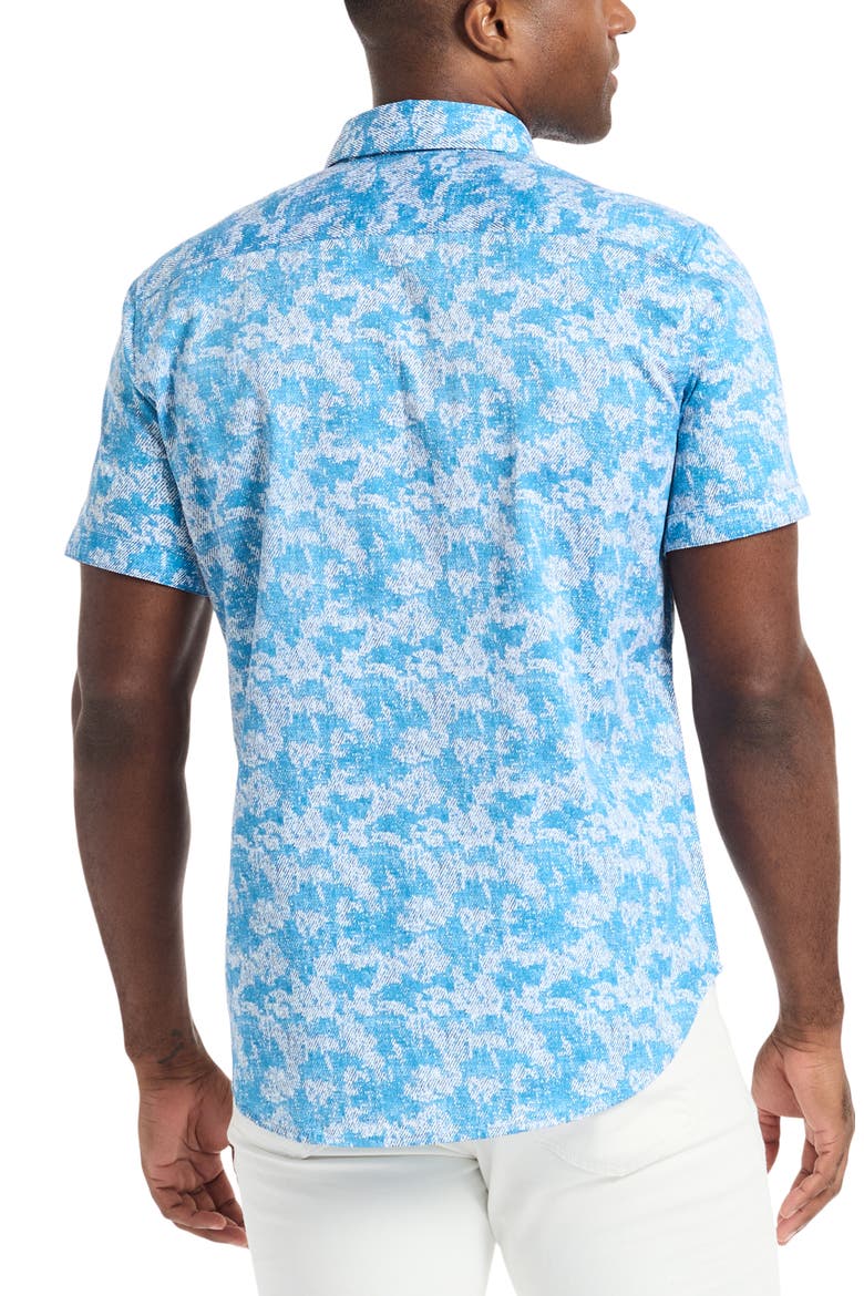 Short Sleeve Button-Up Shirt, Alternate, color, BLUE