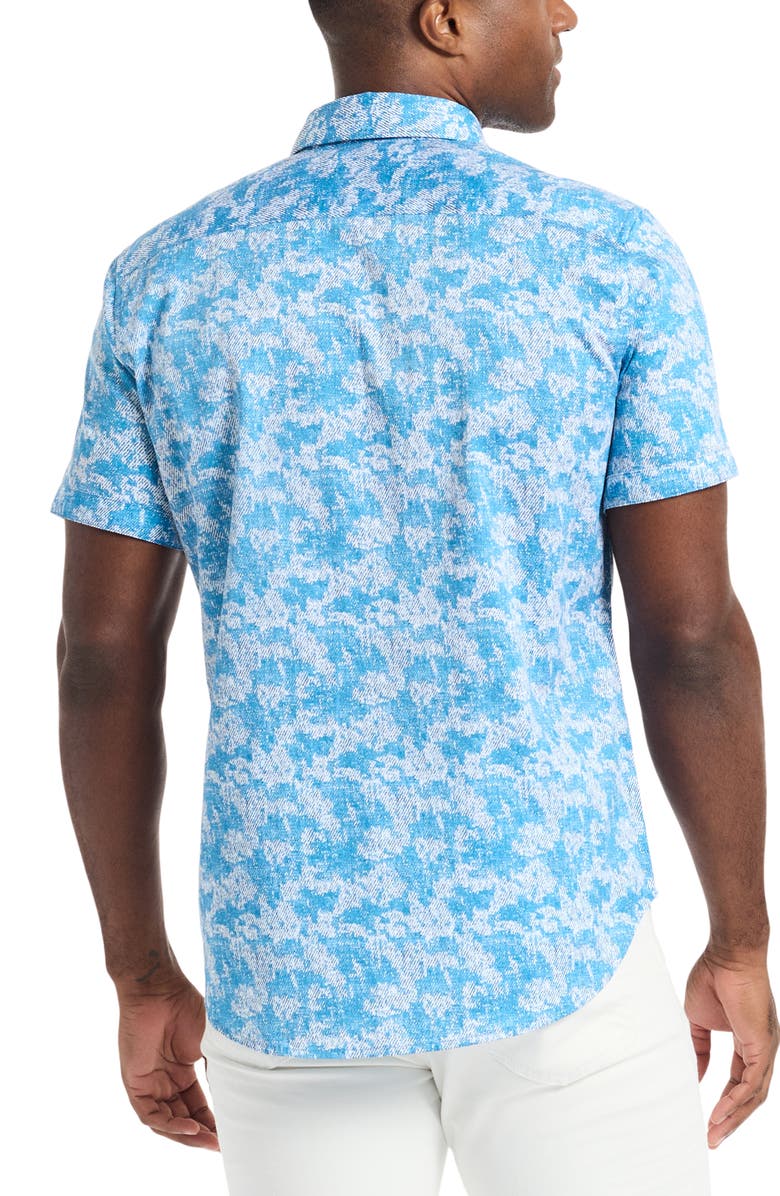 Robert Graham Short Sleeve Button-Up Shirt, Alternate, color, Blue