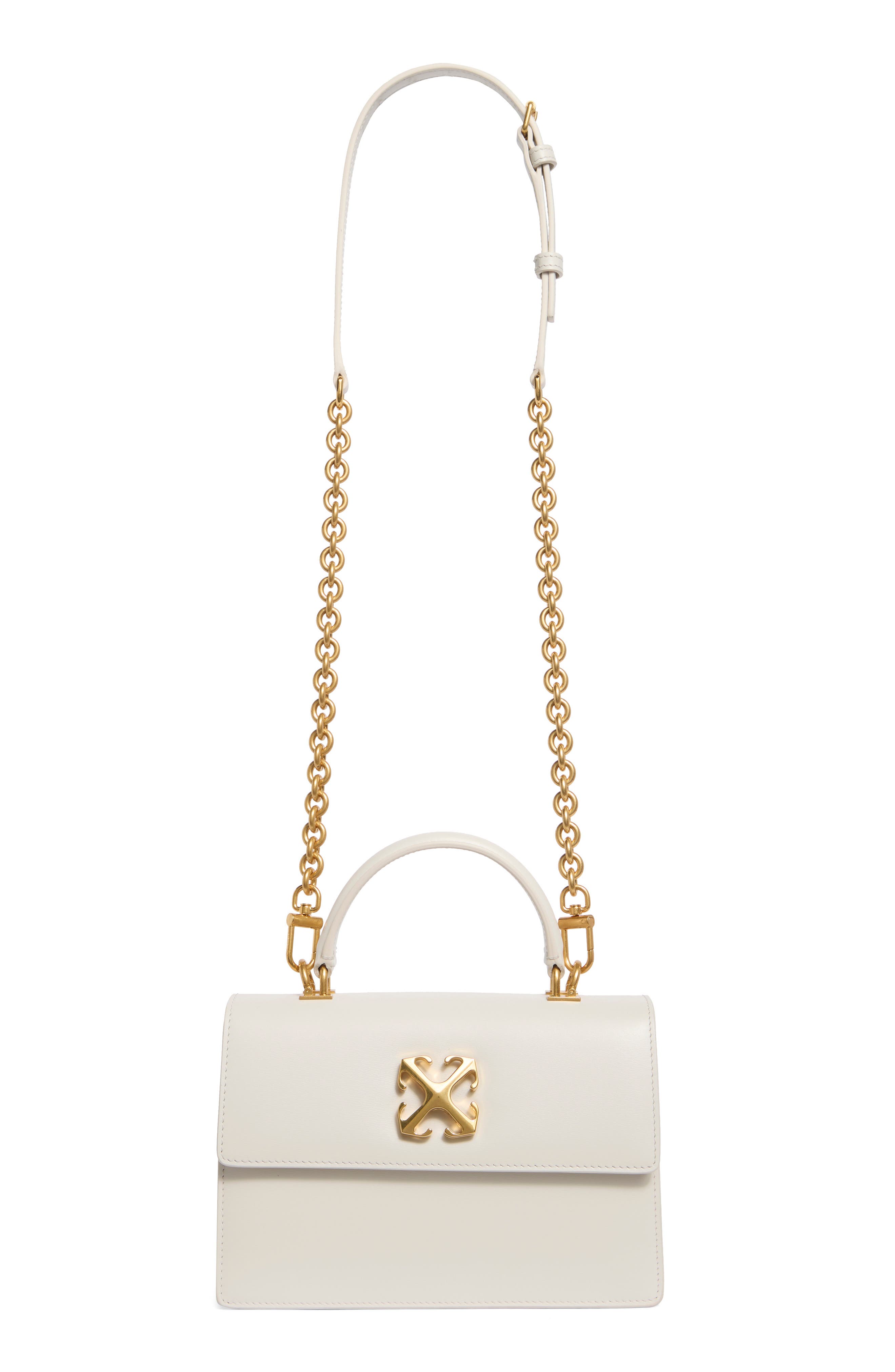 Off-White Jitney 1.4 Leather Top Handle Bag, Main, color, 