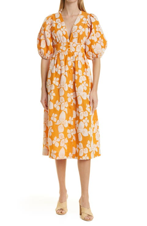 Cinthy Floral Jacquard A-Line Dress