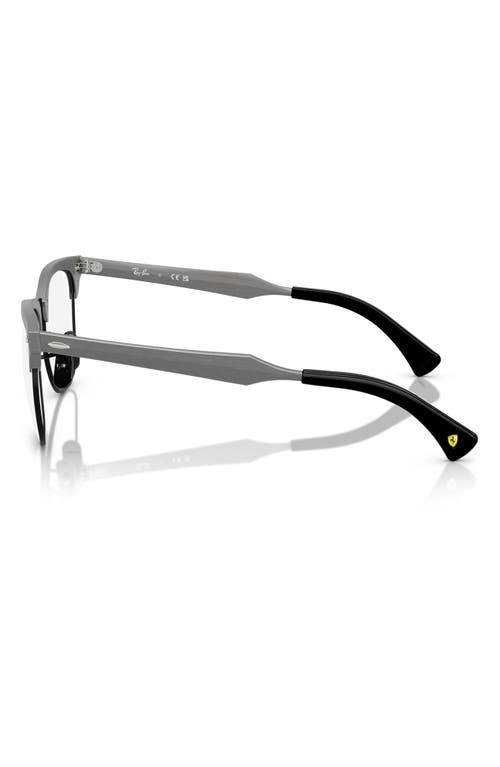 Ray Ban Ray-ban X Scuderia Ferrari 51mm Square Optical Glasses In Black Grey