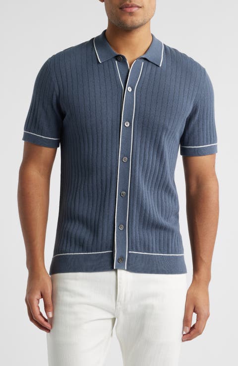 Vernon Knit Short Sleeve Button-Up Shirt