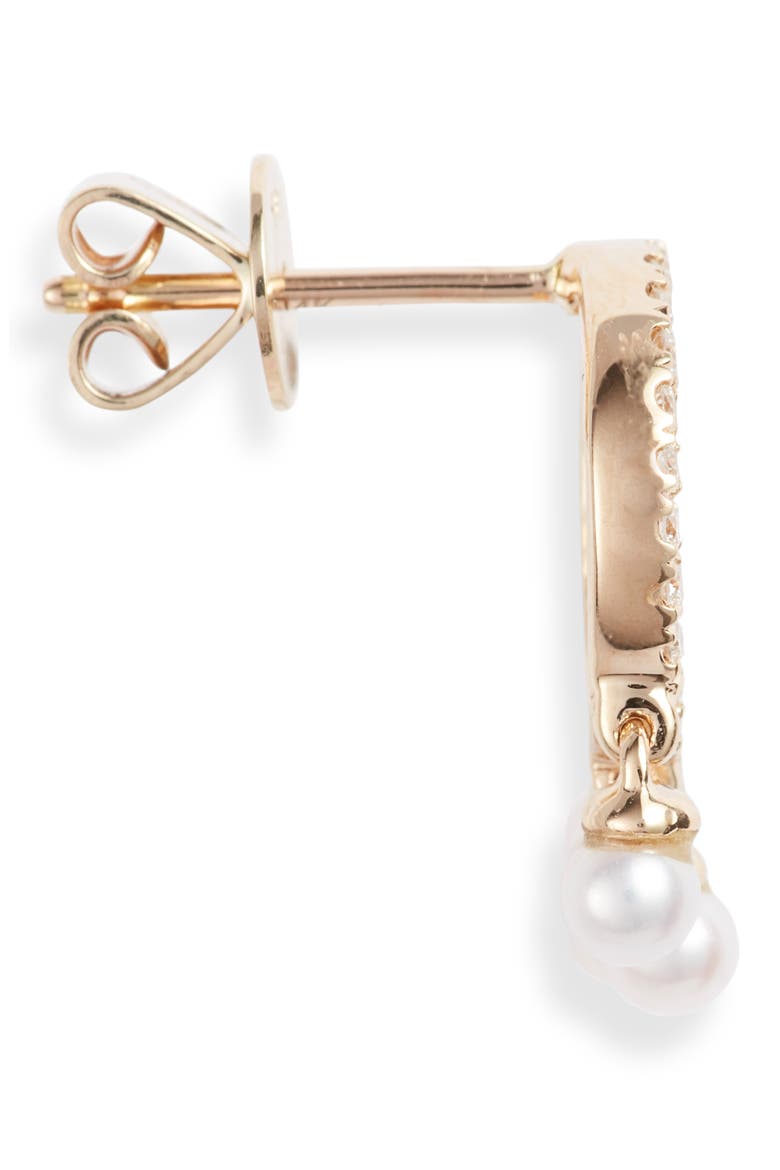 Pearl Ivy Circle Stud Earrings, Alternate, color, YELLOW GOLD/ DIAMOND