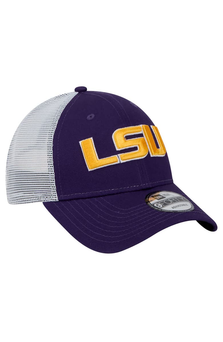 New Era Men's New Era  Purple LSU Tigers Trucker 9FORTY Adjustable Hat, Alternate, color, 