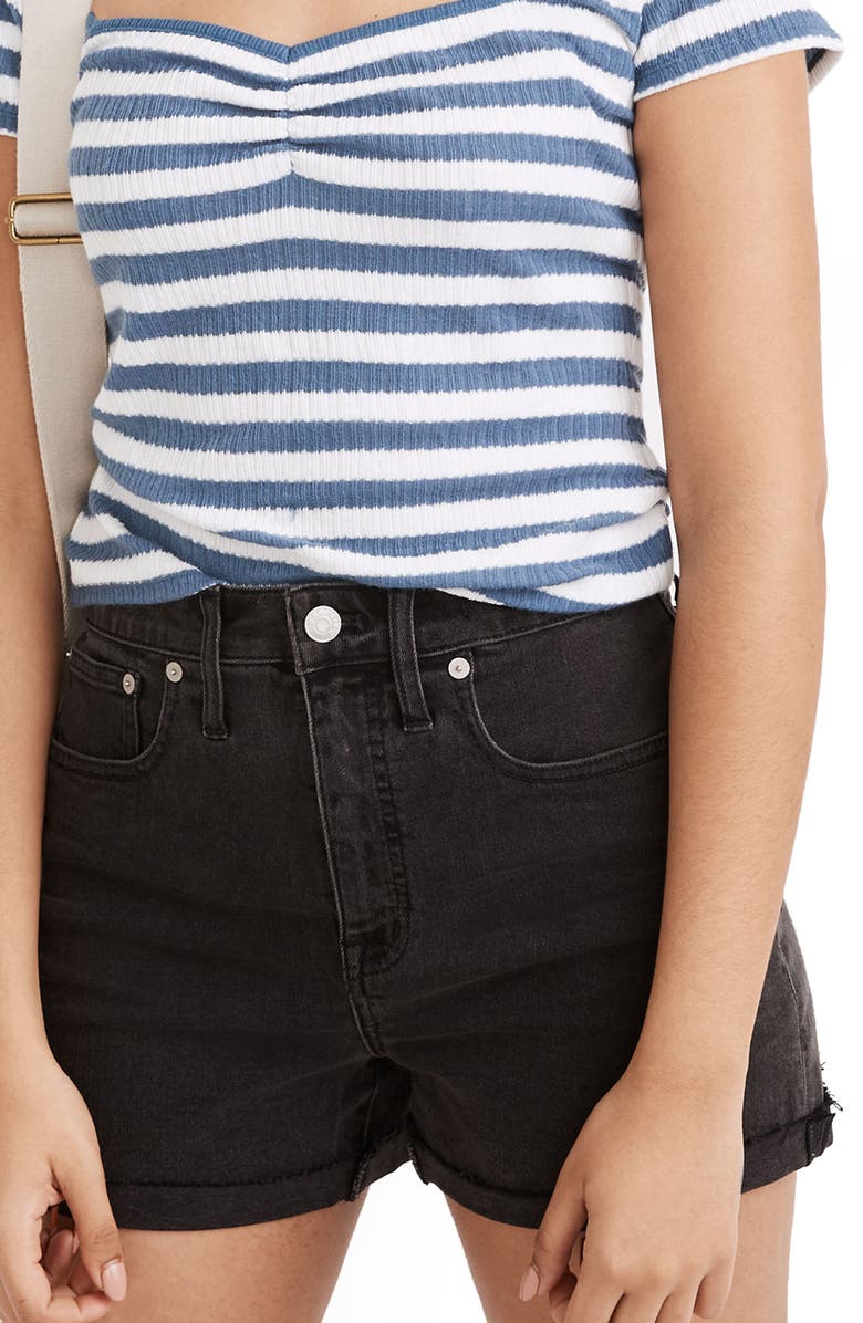 Madewell Curvy High-Rise Denim Shorts, Main, color, 