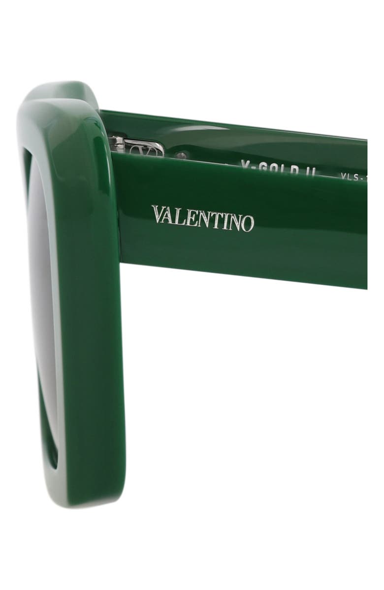 Valentino 53mm Novelty Sqaure Sunglasses, Alternate, color, Green Green Grey