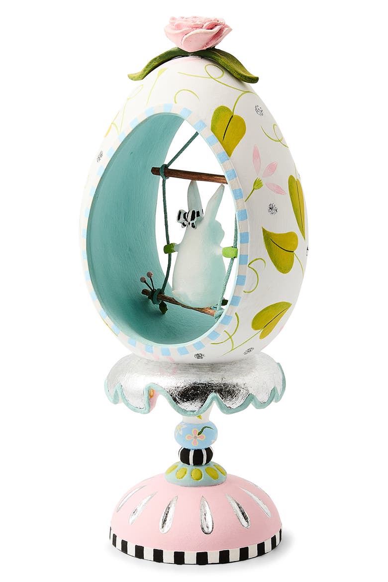 Patience Brewster Rabit Pedestal Egg Figurine, Alternate, color, WHITE