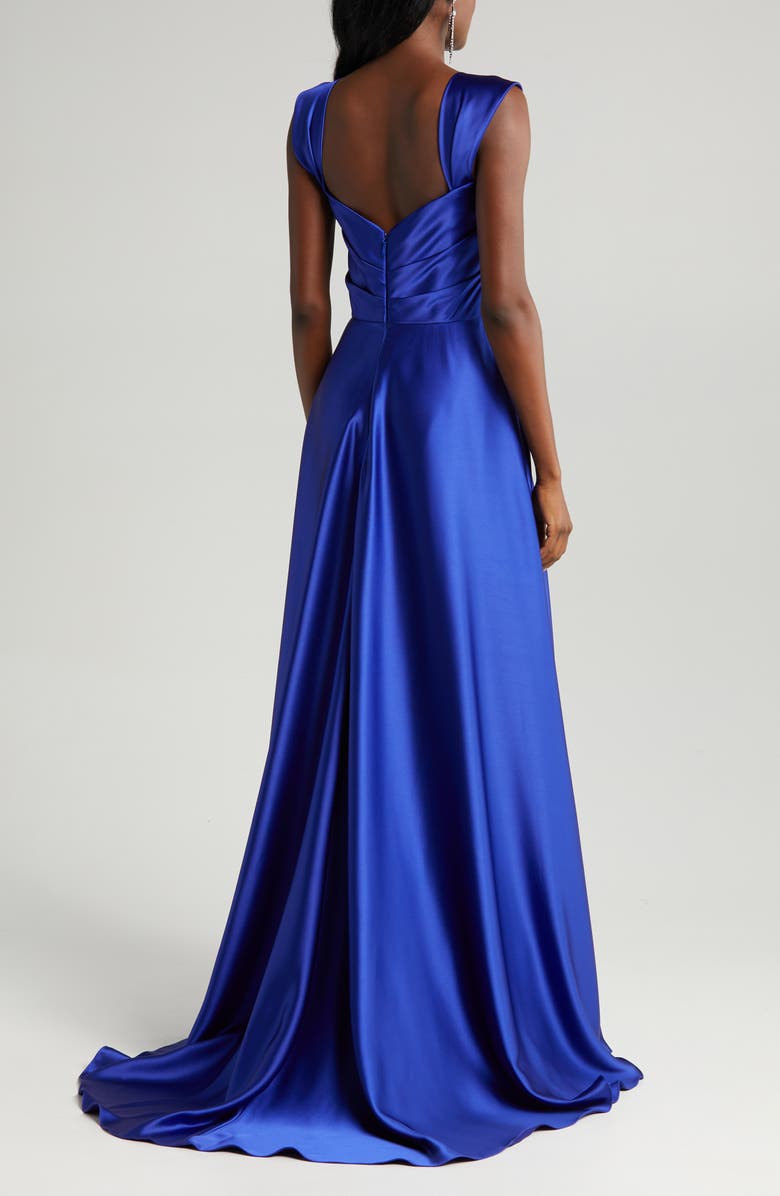 Amsale Off the Shoulder Satin Gown, Alternate, color,
