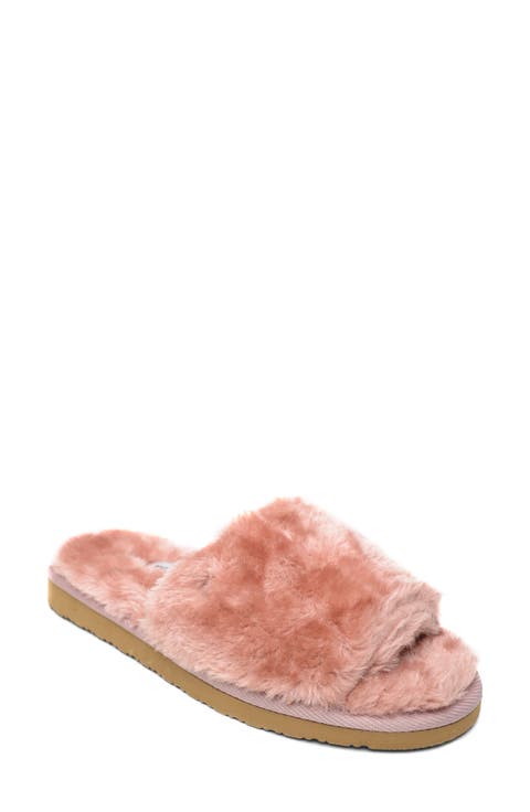 Faux Fur Slide Slipper (Women)