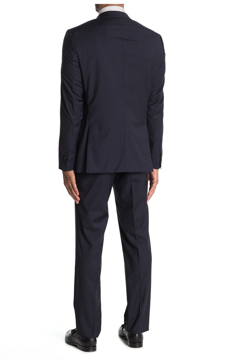 BOSS Dark Blue Check Two Button Notch Lapel Suit, Alternate, color,