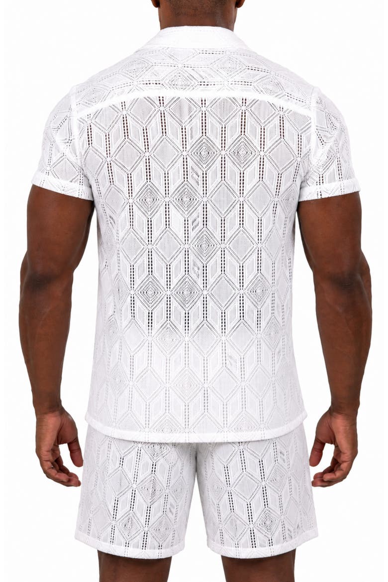 Marthyr Geometric Knit Shorts, Alternate, color, WHITE